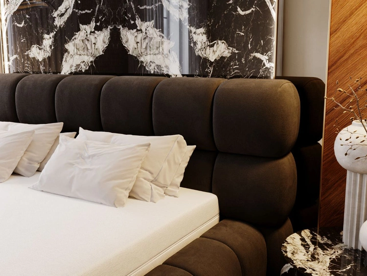 Polsterbett mit Bettkasten und Lattenrost 180x200 Mellow Schwarz