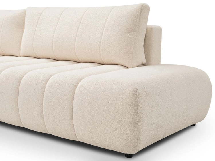 Ecksofa mit Schlaffunktion und Bettkasten Links Adoro Hellbeige