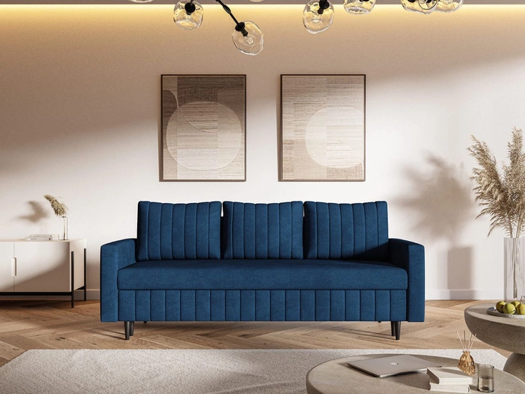 Schlafsofa mit Bettfunktion und Bettkasten Castelo Dunkelblau