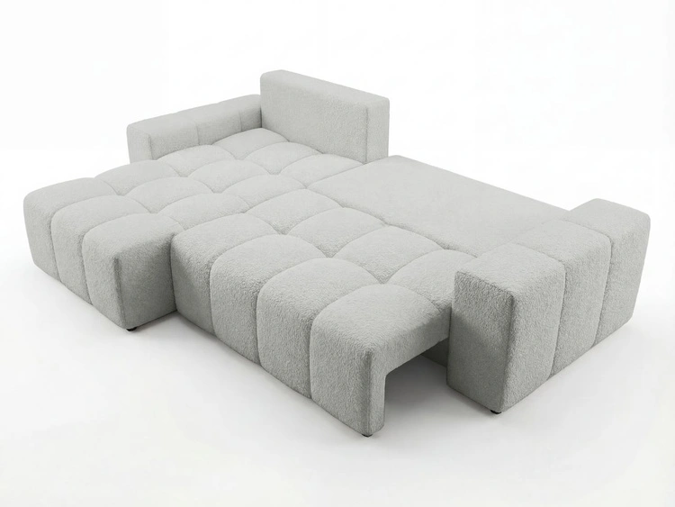 Ecksofa L-Form mit Schlaffunktion und Bettkasten Bresso Grau