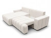 Ecksofa L-Form Links mit Schlaffunktion und Bettkasten Caleo Creme