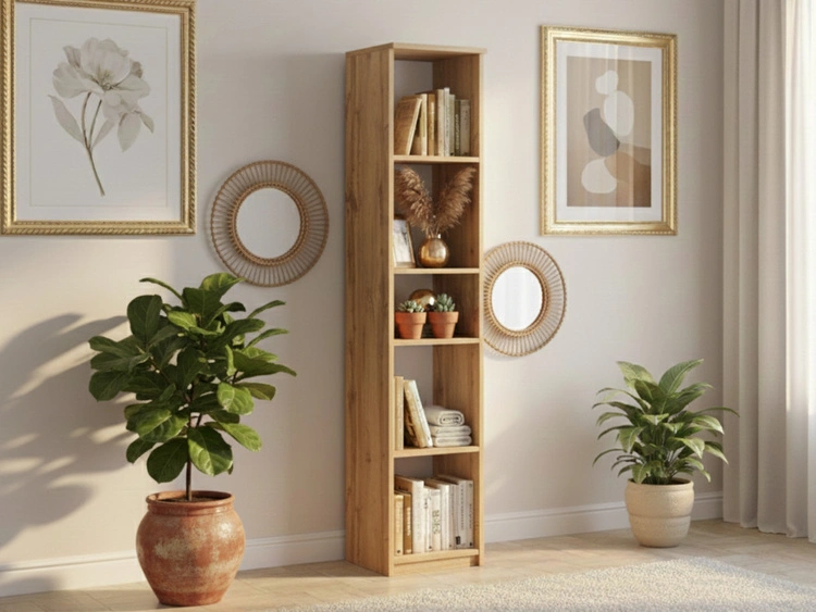 Regal mit Bücherregalen Arcadia Eiche Wotan, Weiß