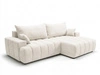 Ecksofa L-Form Rechts mit Schlaffunktion und Bettkasten Caleo Creme