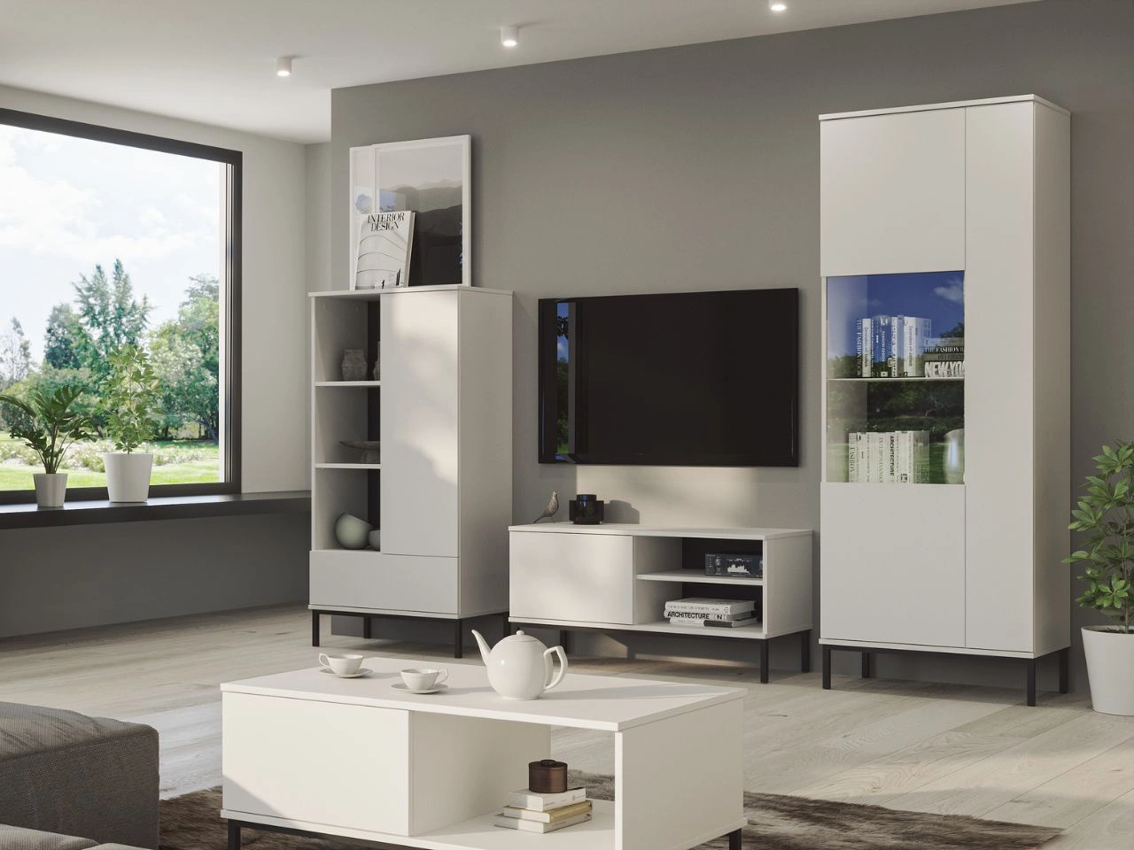 Wohnzimmerset Soroko Weiß