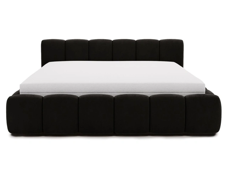 Polsterbett mit Bettkasten und Lattenrost 180x200 Cloud Low Schwarz