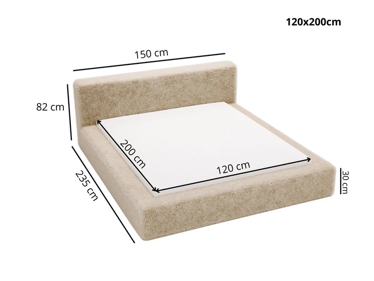 Polsterbett mit Bettkasten und Lattenrost 120x200 Enjoy Beige