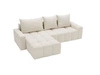 Ecksofa L-Form mit Schlaffunktion und Bettkasten Bresso Creme