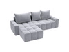Ecksofa L-Form mit Schlaffunktion und Bettkasten Bresso Hellgrau