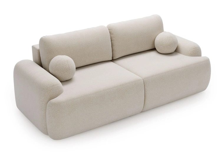 Sofa mit Schlaffunktion und Bettkasten Aurio Weiß