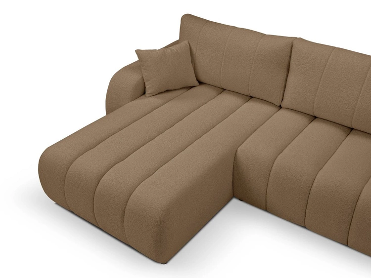 Ecksofa mit Schlaffunktion und Bettkasten Links Adoro Braun