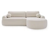 Ecksofa L-Form Rechts mit Schlaffunktion und Bettkasten Aurio Weiß