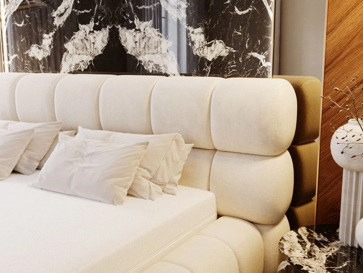 Polsterbett mit Bettkasten und Lattenrost 160x200 Mellow Beige