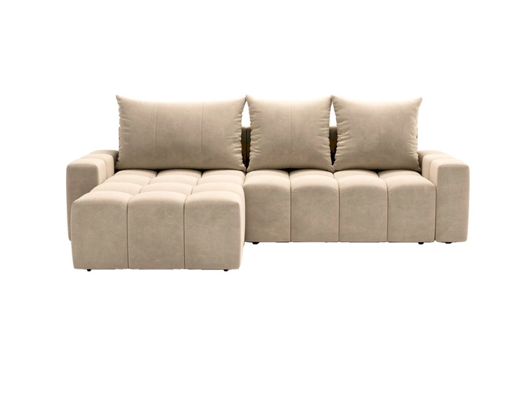 Ecksofa L-Form mit Schlaffunktion und Bettkasten Bresso Beige