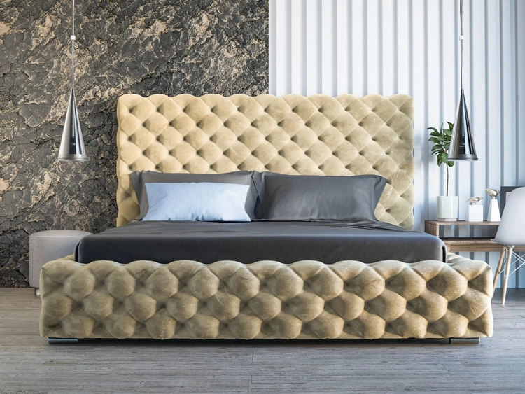 Polsterbett mit Bettkasten und Lattenrost 120x200 Heaven Beige