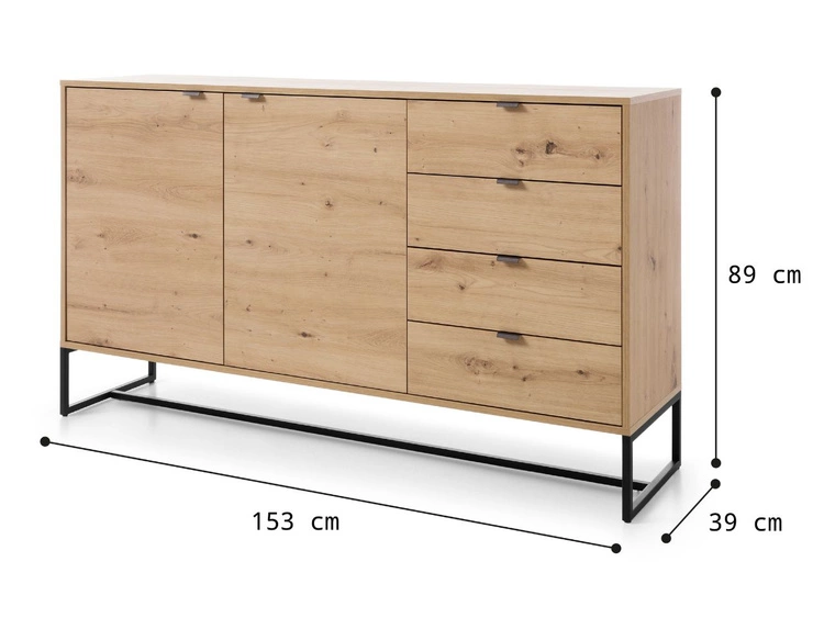 Kommode mit Türen und Schubladen Anime Eiche Artisan