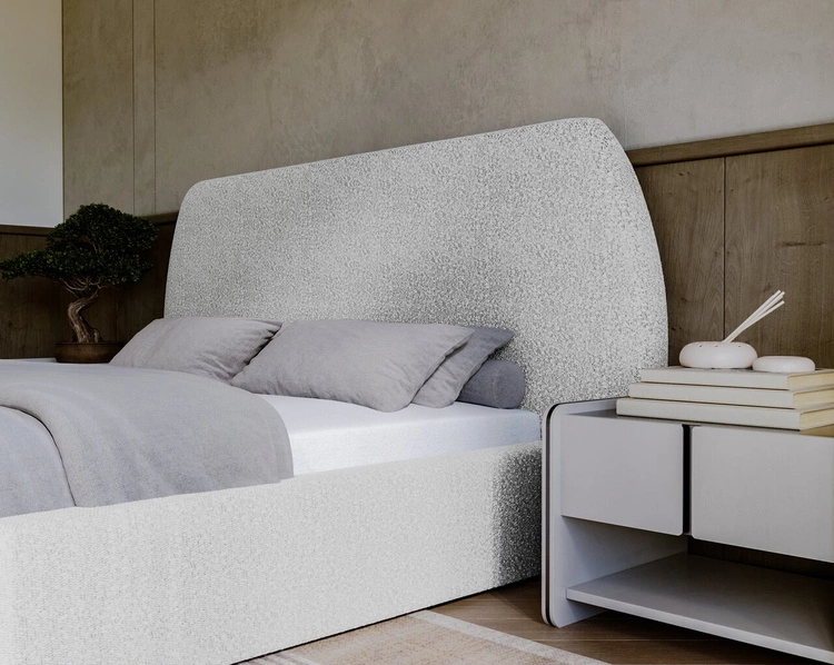 Polsterbett mit Lattenrost 160x200 Blossom - Hellgrau