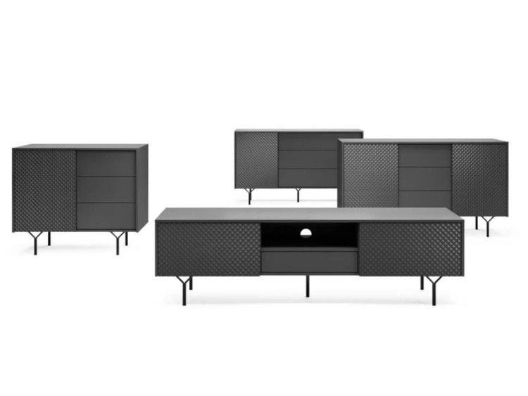 Wohnzimmer-Set Ravi Schwarz