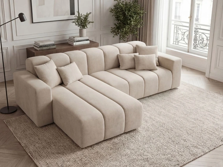 Ecksofa L-Form Links Nork Beige
