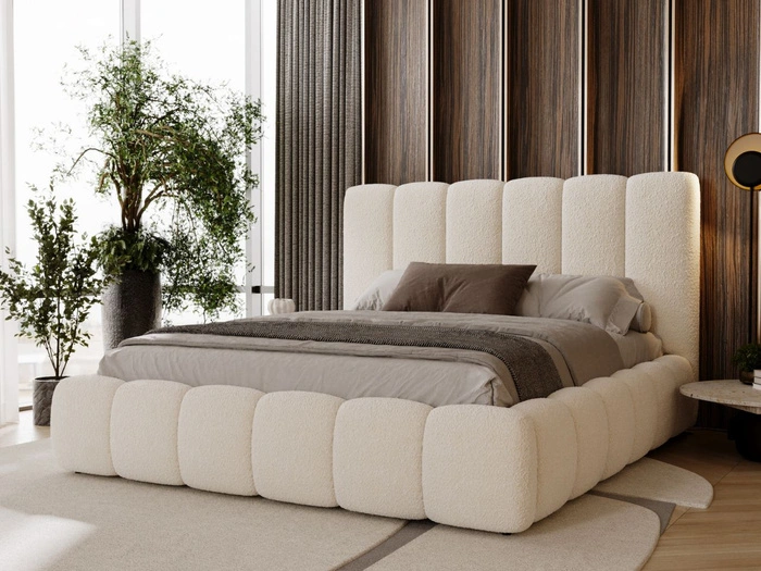 Polsterbett mit Bettkasten und Lattenrost 180x200 Imperial Creme