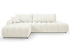 Ecksofa mit Schlaffunktion und Bettkasten Links Adoro Creme 