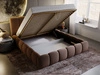 Polsterbett mit Bettkasten und Lattenrost 200x200 Cloud Braun