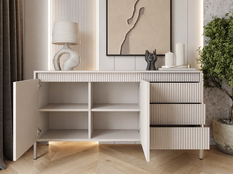 Kommode mit Türen und Schubladen 153 cm Sorano Beige