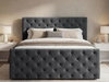 Boxspringbett mit Bettkasten 140x200 Montego Dunkel grau
