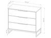 Kommode mit 3 Schubladen Vigo Hickory Weiß matt