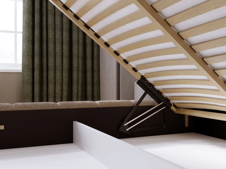 Polsterbett mit Bettkasten und Lattenrost 180x200 Orio Braun