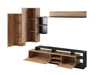 Stilvoll Wohnzimmer-Set Alvano Eiche craft, Schwarz