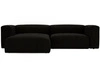 Ecksofa L-Form Links Moderne Cord Ecksofa Landi Schwarz