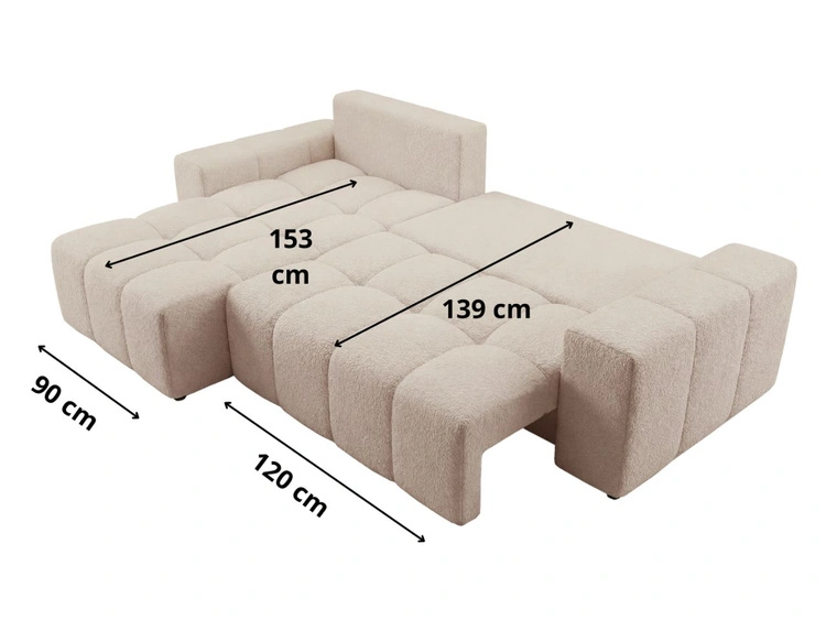 Ecksofa L-Form mit Schlaffunktion und Bettkasten Bresso Schwarz