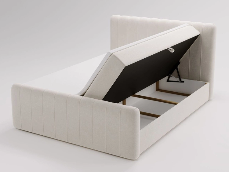 Boxspringbett mit Bettkasten 160x200 Osteno Creme