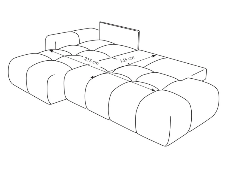 Ecksofa L-Form Links mit Schlaffunktion und Bettkasten Sile L Hellrosa