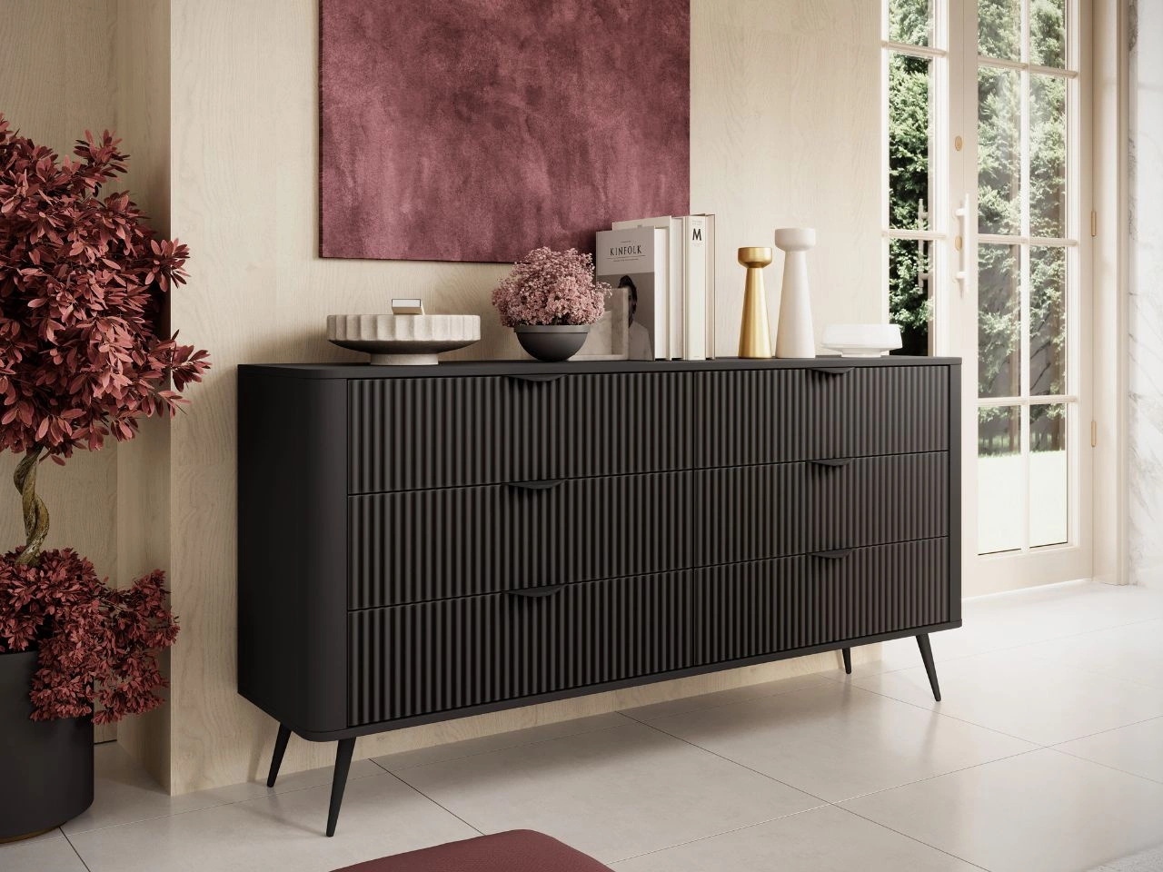 Kommode mit 6 Schubladen Latina Beige