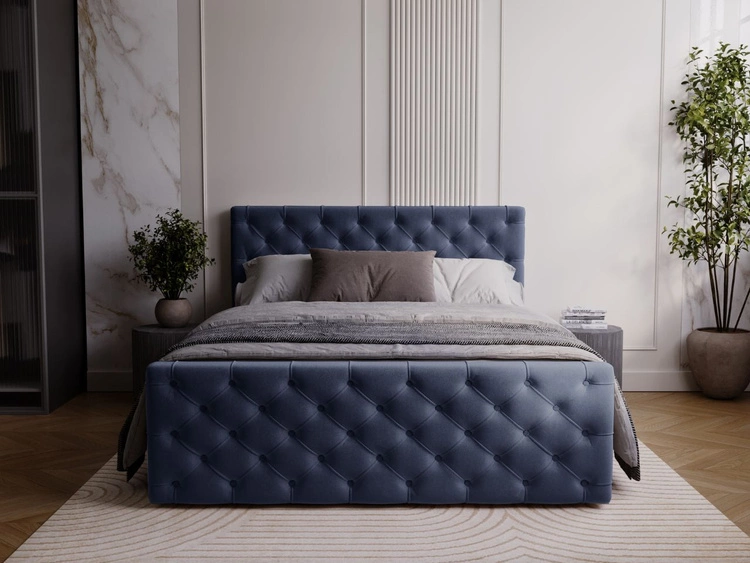 Boxspringbett mit Bettkasten 120x200 Montego Blau