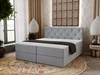 Boxspringbett mit Bettkasten 200x200 Napoli Grau