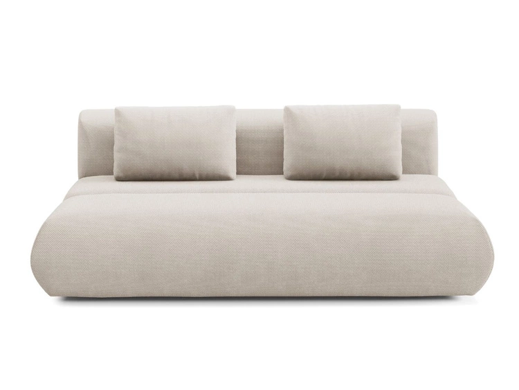 Schlafsofa mit verstellbarer Rückenlehne, Schlaffunktion und Bettkasten Figo Beige
