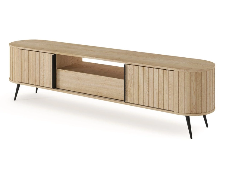 TV-Lowboard mit Schiebetüren Passione in Eiche Cremona