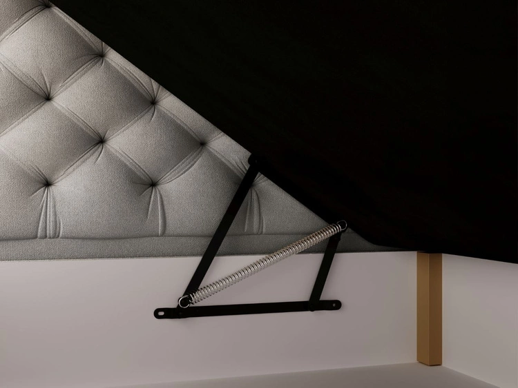 Boxspringbett mit Bettkasten 140x200 Bergamo Hellgrau