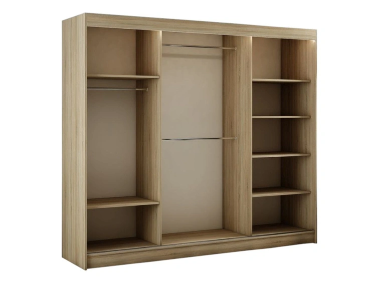 Schiebetürenschrank 250 cm mit LED-Beleuchtung Diano Eiche Sonoma