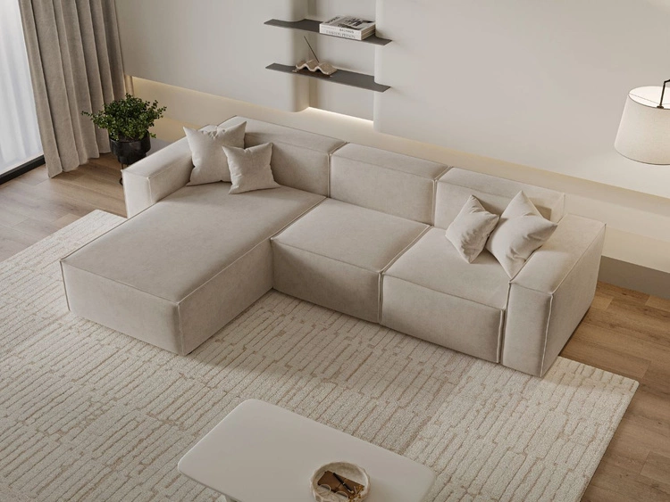 Ecksofa L-Form Links Arizona Beige