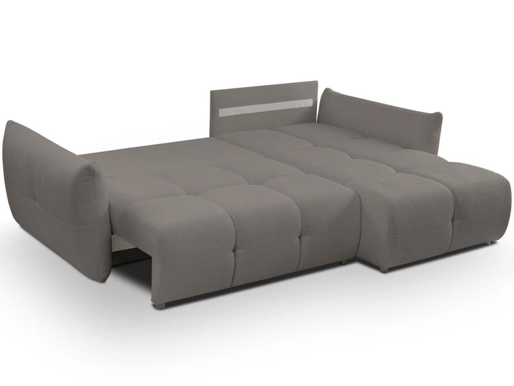 Ecksofa L-Form mit Schlaffunktion und Bettkasten Bene Dunkelgrau