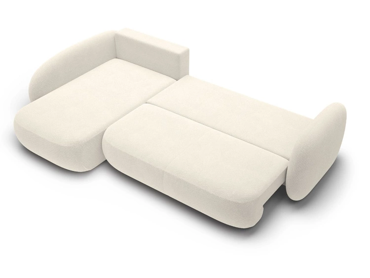 Ecksofa mit Schlaffunktion und Bettkasten Links Carino Creme
