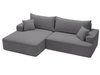 Ecksofa L-Form Links mit Schlaffunktion und Bettkasten California Grau