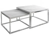 Couchtisch auf Chromgestell mit weißer Marmorimitat Asumi 36x42