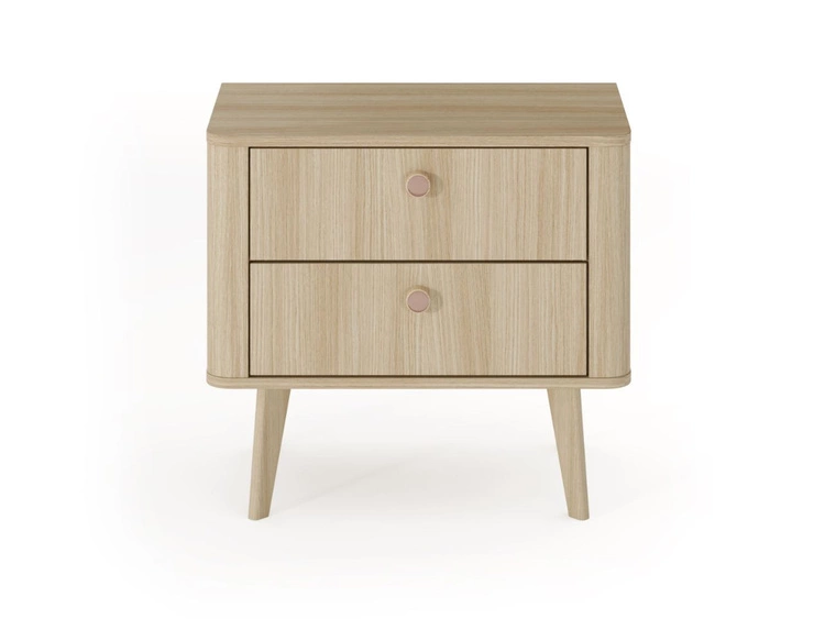 Nachttisch mit zwei Schubladen Bilancio Eiche Barista
