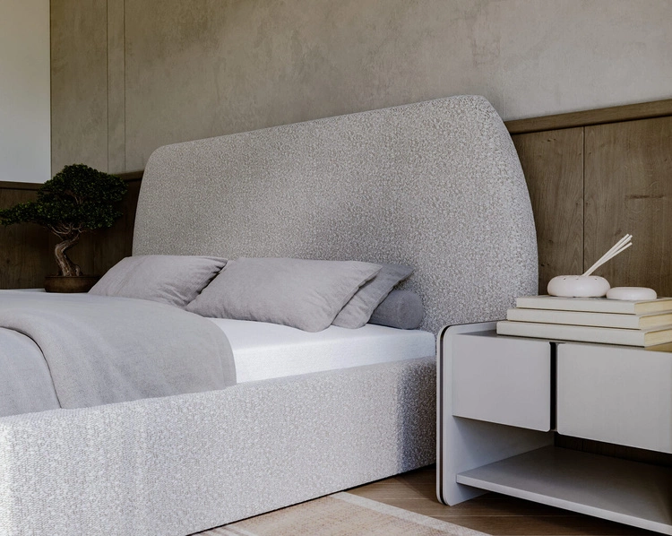 Polsterbett mit Lattenrost 160x200 Blossom - Grau