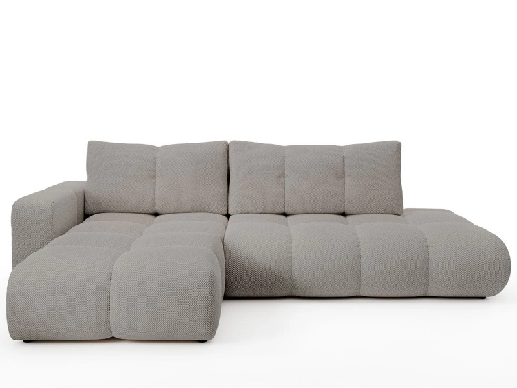 Ecksofa L-Form Links mit Schlaffunktion und Bettkasten Sile L Grau