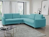 Ecksofa L-Form Rechts mit Schlaffunktion und Bettkasten Limon Blau